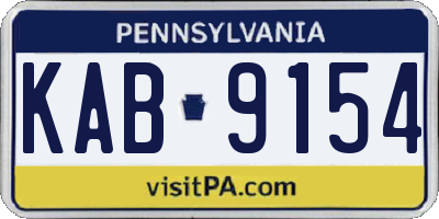 PA license plate KAB9154