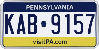 PA license plate KAB9157