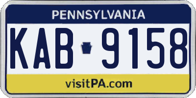PA license plate KAB9158