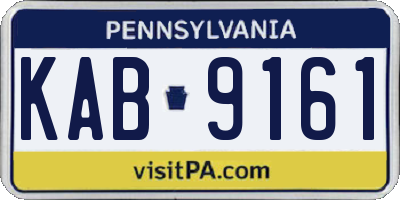 PA license plate KAB9161