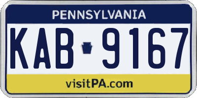 PA license plate KAB9167