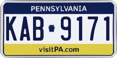 PA license plate KAB9171
