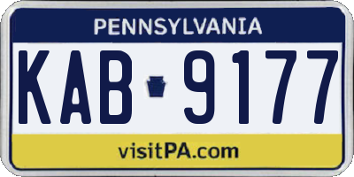 PA license plate KAB9177