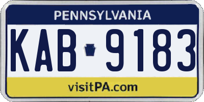 PA license plate KAB9183