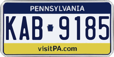 PA license plate KAB9185