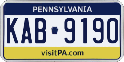 PA license plate KAB9190