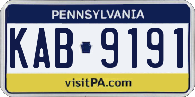 PA license plate KAB9191