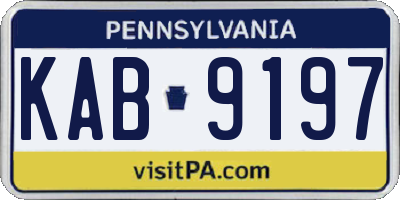 PA license plate KAB9197
