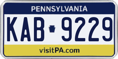PA license plate KAB9229