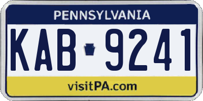 PA license plate KAB9241