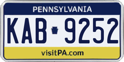 PA license plate KAB9252