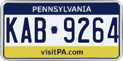 PA license plate KAB9264