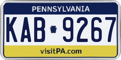 PA license plate KAB9267