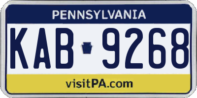 PA license plate KAB9268