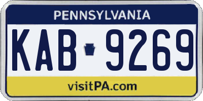PA license plate KAB9269
