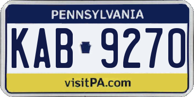 PA license plate KAB9270