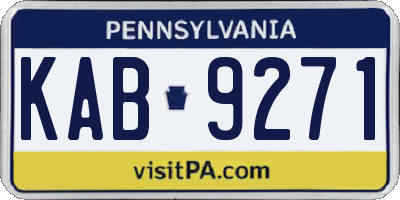 PA license plate KAB9271