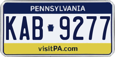 PA license plate KAB9277
