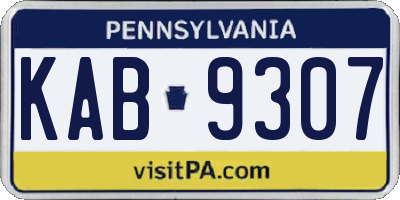 PA license plate KAB9307