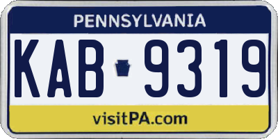 PA license plate KAB9319