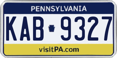 PA license plate KAB9327