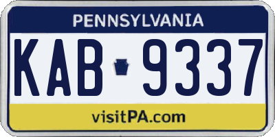 PA license plate KAB9337