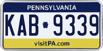 PA license plate KAB9339