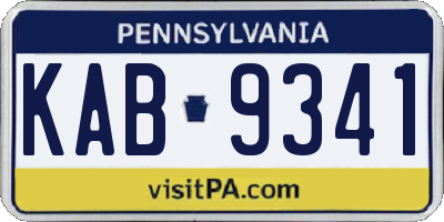 PA license plate KAB9341
