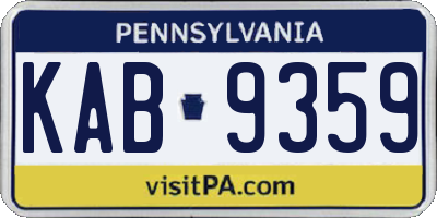 PA license plate KAB9359