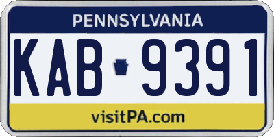 PA license plate KAB9391
