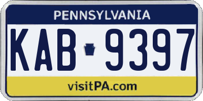 PA license plate KAB9397