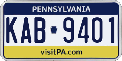 PA license plate KAB9401