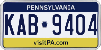 PA license plate KAB9404