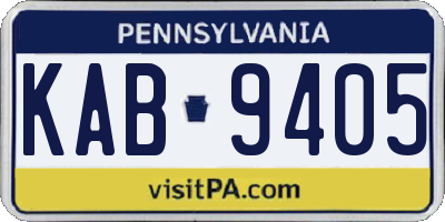 PA license plate KAB9405