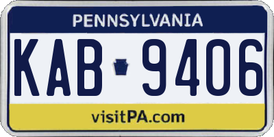 PA license plate KAB9406