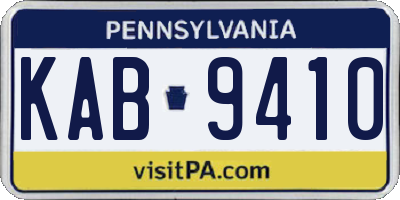 PA license plate KAB9410