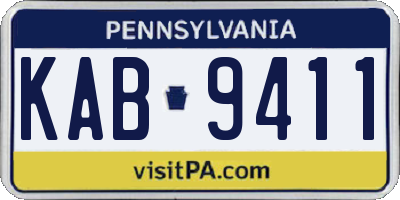 PA license plate KAB9411
