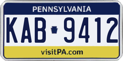 PA license plate KAB9412