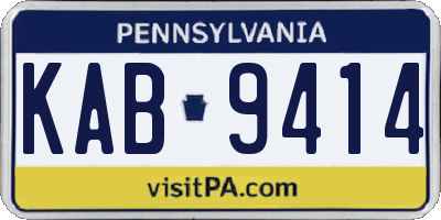 PA license plate KAB9414