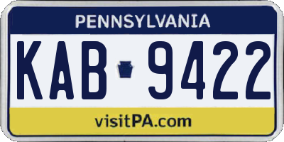 PA license plate KAB9422