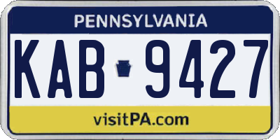 PA license plate KAB9427