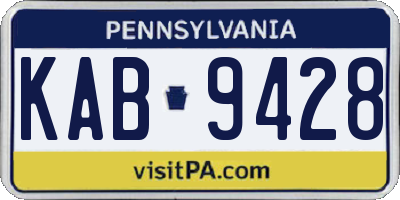 PA license plate KAB9428