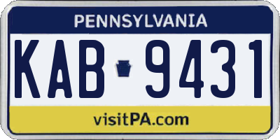 PA license plate KAB9431