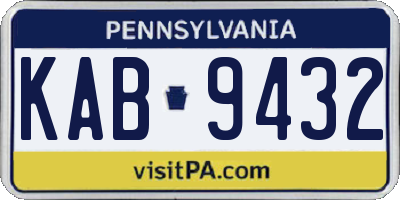 PA license plate KAB9432