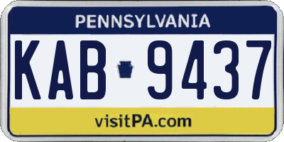 PA license plate KAB9437