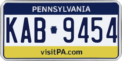 PA license plate KAB9454