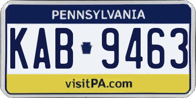 PA license plate KAB9463