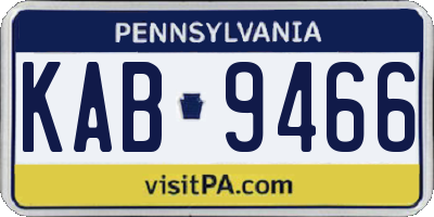PA license plate KAB9466