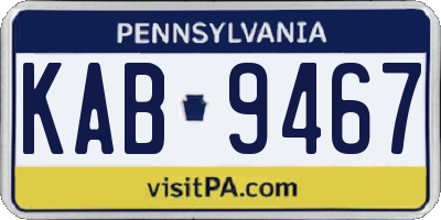 PA license plate KAB9467