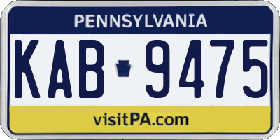 PA license plate KAB9475